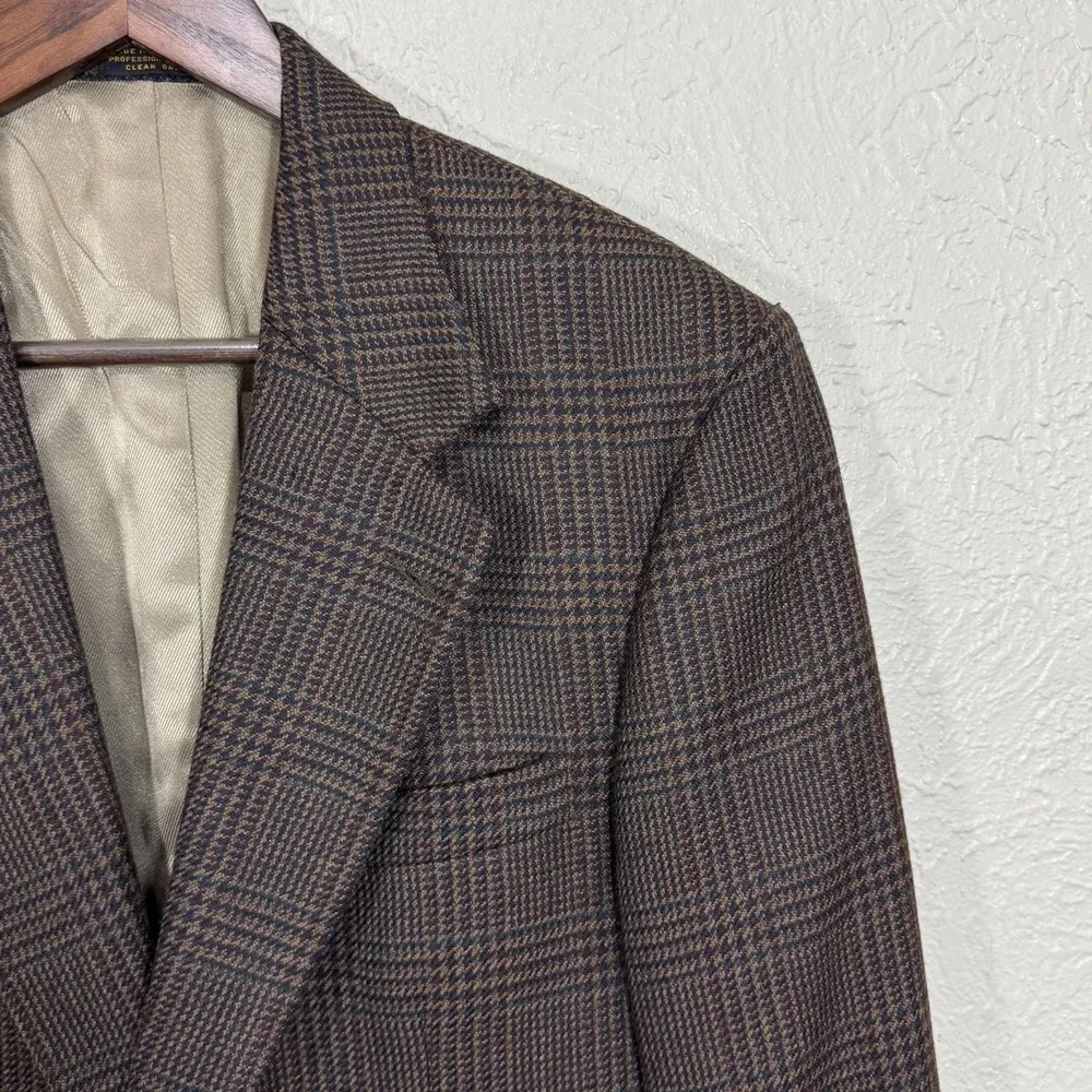 Vtg Oscar de la Renta Blazer Sport Coat 42 Plaid 80s 90s Wool Academia Old Money
